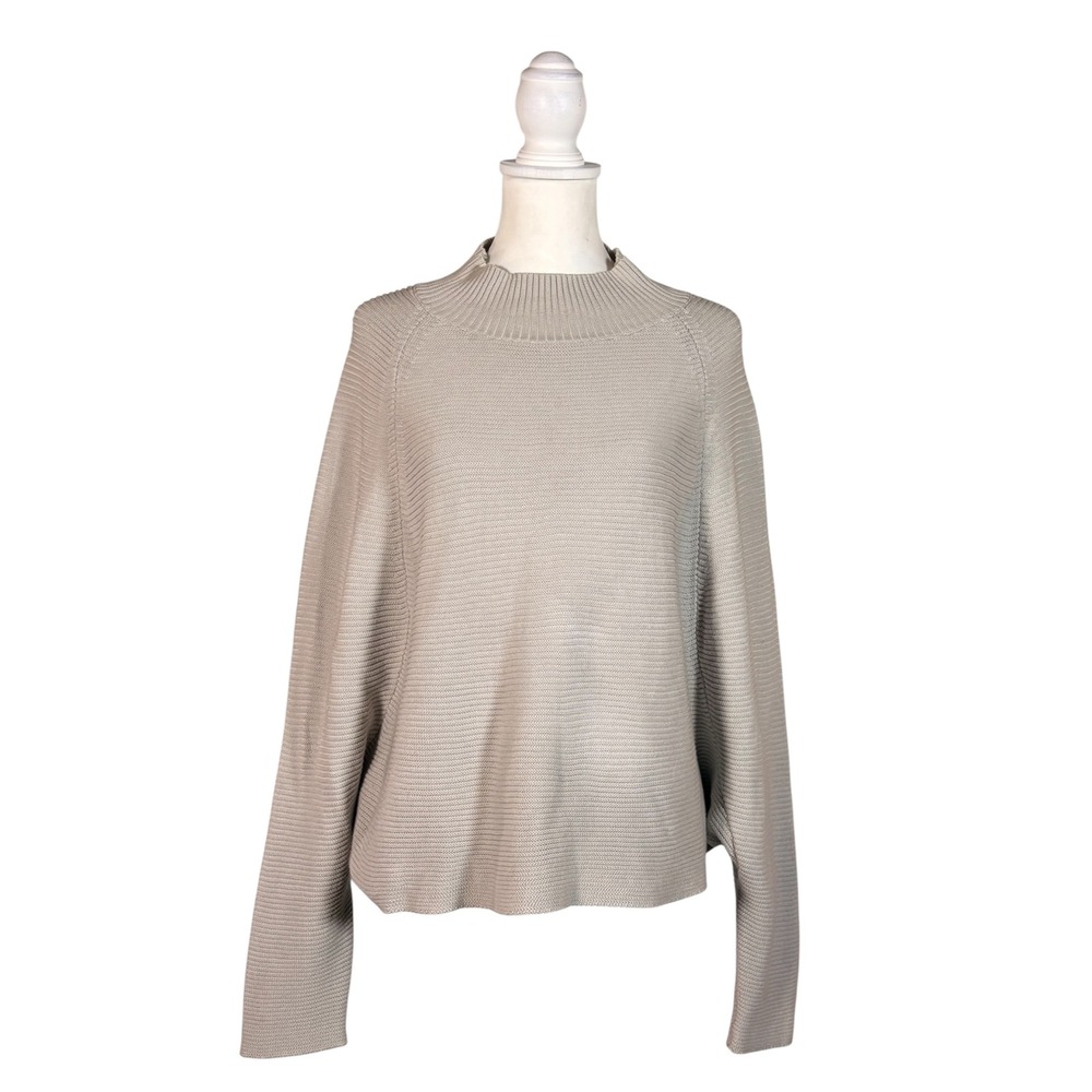 Kokun 100% Cotton Sweater Size Med M Casual Ribbed Quiet Luxury Capsule  Neutral